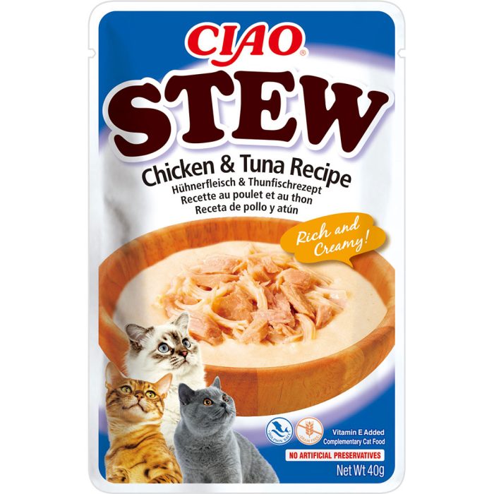 INABA CIAO Stew Chicken with Tuna Recipe рагу для кошек (курица, тунец) 40 г