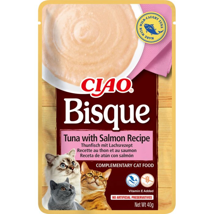 INABA CIAO Bisque Tuna with Salmon Recipe суп-пюре для кошек (тунец, лосось) 40 г