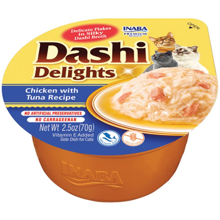 INABA DASHI Delights Chicken with Tuna Recipe кусочки в бульоне для кошек (курица, тунец) 70 г