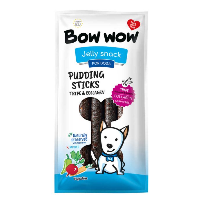 Bow wow Pudding Sticks Tripe & Collagen with Vegetables лакомство для собак (рубец) 6 шт.