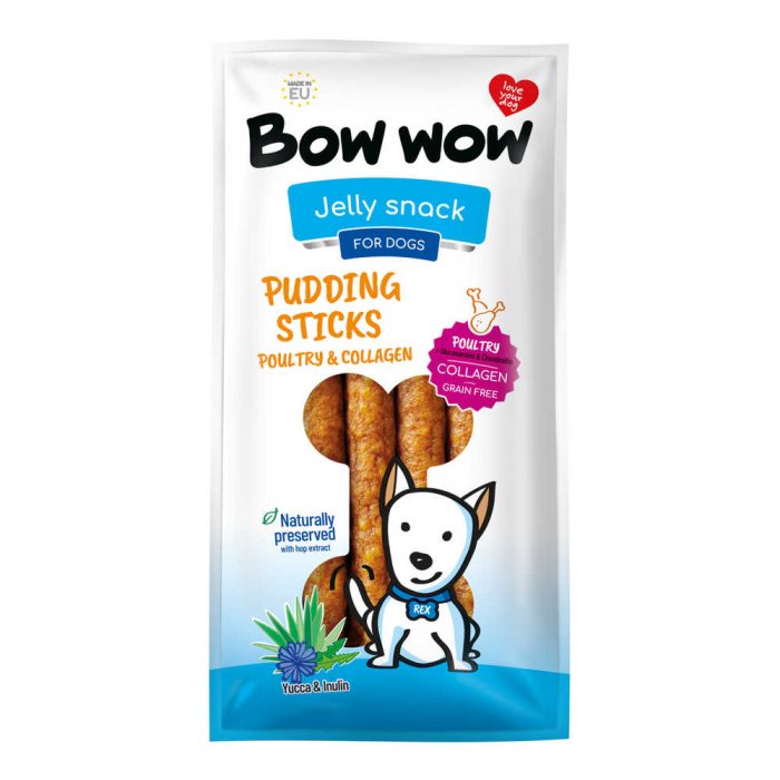 Bow wow Pudding Sticks Poultry & Collagen with Yucca & Inulin лакомство для собак (птица) 6 шт.