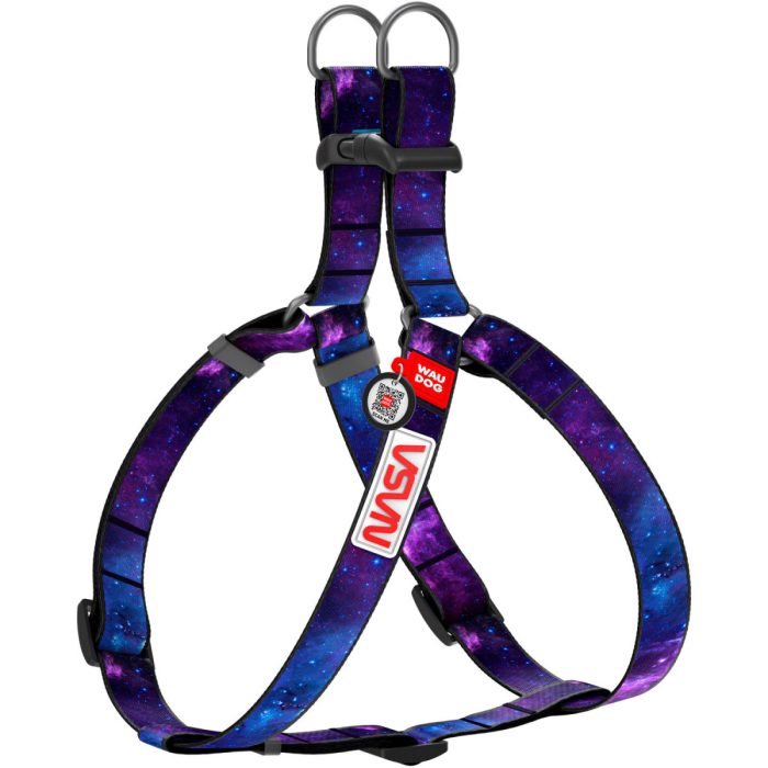 WAUDOG Nylon шлея для собак з QR паспортом, розмір S (15 мм, A21), малюнок NASA