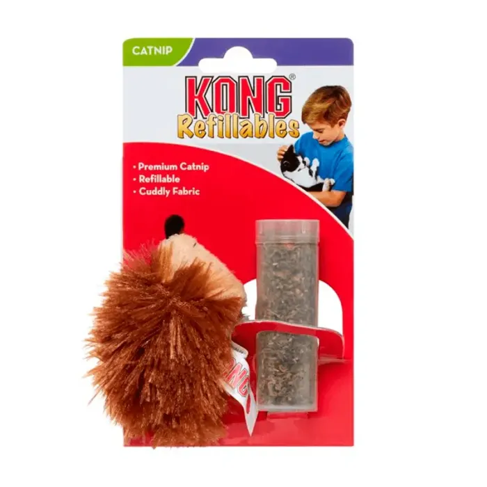 KONG Refillables мягкая игрушка с кошачьей мятой для кошек, Ежик