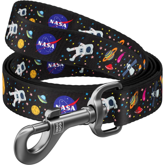 WAUDOG Nylon поводок для собак, размер S (15 мм х 122 см), рисунок NASA