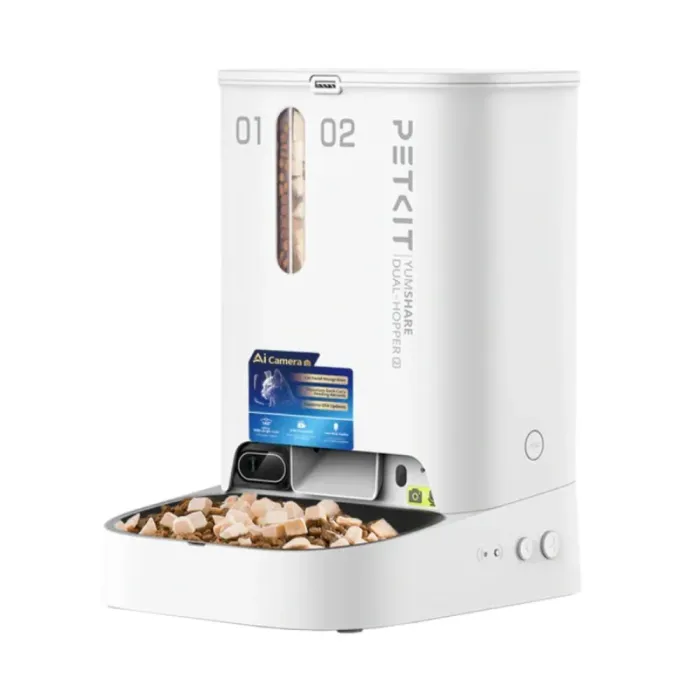 Petkit YumShare Dual-Hopper 2 with Cam смарт-годівниця з двома бункерами та камерою, 5 л, білий