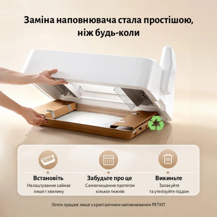 Petkit Purobot Crystal Duo автоматический смарт-лоток для кошек, 81.8х50.7х33.4 см, белый