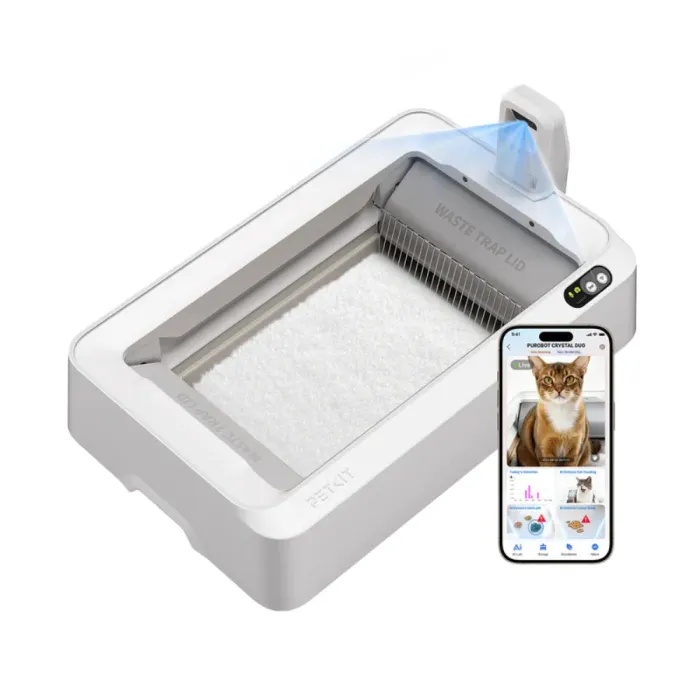 Petkit Purobot Crystal Duo автоматический смарт-лоток для кошек, 81.8х50.7х33.4 см, белый