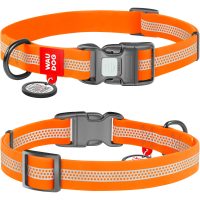 WAUDOG Waterproof нашийник для собак, розмір XL (25 мм, 38-58 см), зі світловідбивачем, пластикова пряжка-фастекс, помаранчевий