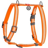 WAUDOG Waterproof шлея для собак, размер S (15 мм, А 28-42 см, В 34-51 см), анатомическая Н-образная, со светоотражателем, пластиковая пряжка-фастекс, оранжевый