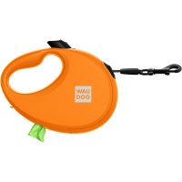 WAUDOG R-leash поводок-рулетка для собак, размер S (3 м, до 12 кг), с контейнером для пакетов, светоотражающая лента, оранжевый