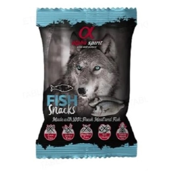 Напіввологі ласощі для собак Alpha Spirit DOG Snacks Fish, кубики з рибою, 50 г