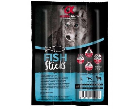 Полувлажное лакомство палочки Alpha Spirit Sticks Fish для взрослых собак со вкусом рыбы, 30 шт, 300 г