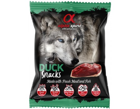 Напіввологі ласощі для собак Alpha Spirit DOG Snacks Duck, кубики з качкою, 50 г