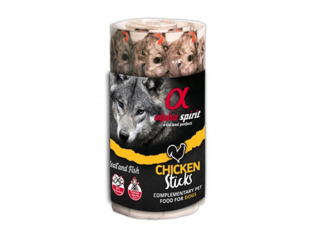 Полувлажное лакомство для собак Alpha Spirit DOG Sticks Chicken, палочки с курицей, 16 шт, 160 г