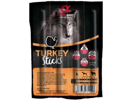 Напіввологі ласощі для собак Alpha Spirit DOG Sticks Turkey, палички з індичкою, 4 шт, 40 г