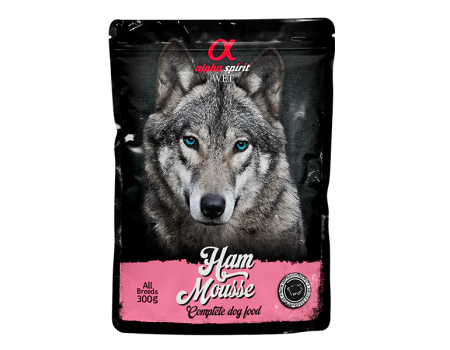 Влажный корм Alpha Spirit MOUSSE, для взрослых собак, ветчина, мусс, 300 г