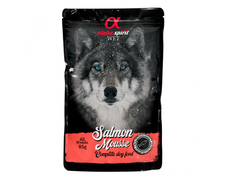 Влажный корм Alpha Spirit MOUSSE, для взрослых собак, лосось, мусс, 85 г
