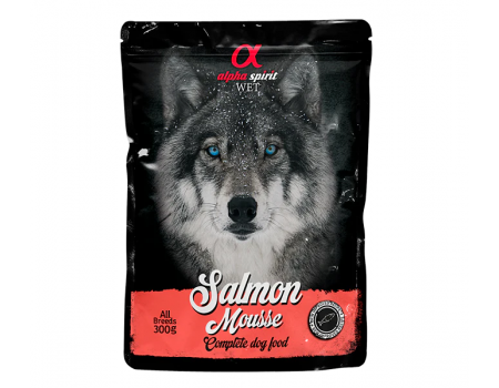 Влажный корм Alpha Spirit MOUSSE, для взрослых собак, лосось, мусс, 300 г