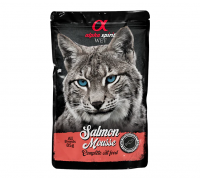 Влажный корм Alpha Spirit MOUSSE, для взрослых кошек, лосось, мусс, 85..
