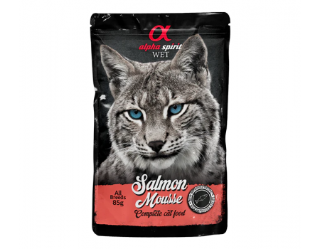 Влажный корм Alpha Spirit MOUSSE, для взрослых кошек, лосось, мусс, 85 г