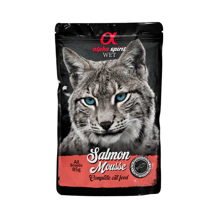 Вологий корм Alpha Spirit MOUSSE, для дорослих котів, лосось, мусс, 85 г