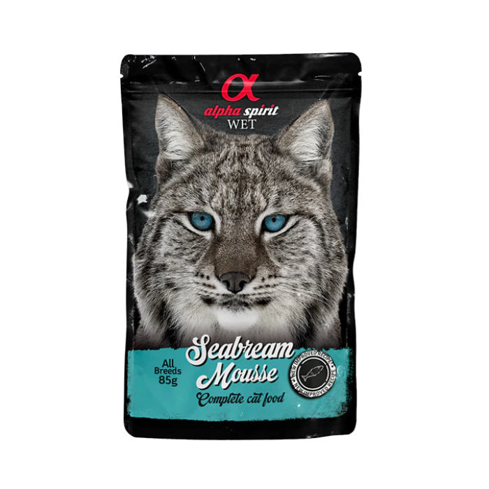Вологий корм Alpha Spirit MOUSSE, для дорослих котів, дорада, мусс, 85 г