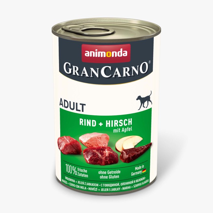 Вологий корм Animonda GranCarno Adult Beef + Deer with Apple з яловичиною, олениною та яблуком для собак, 400 г