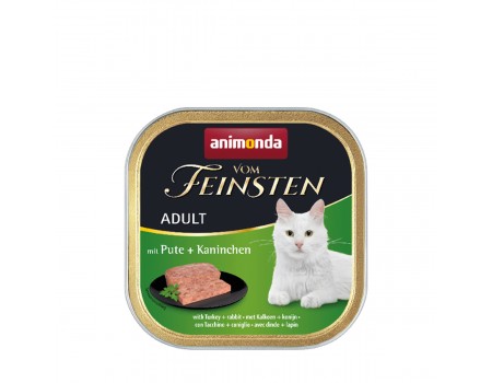 Влажный корм Animonda Vom Feinsten Adult with Turkey + Rabbit с индейкой и кроликом для кошек, 100 г