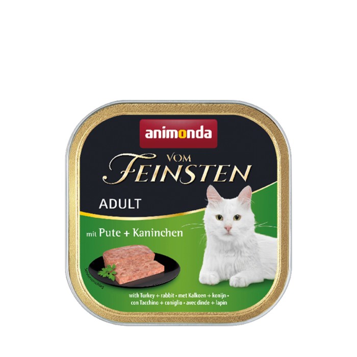 Влажный корм Animonda Vom Feinsten Adult with Turkey + Rabbit с индейкой и кроликом для кошек, 100 г
