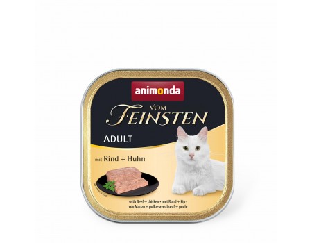 Влажный корм Animonda Vom Feinsten Adult with Beef + Chicken с говядиной и курицей для кошек, 100 г