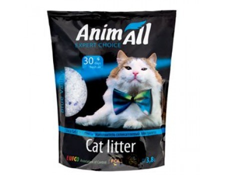 AnimAll  "Голубая долина" - Силикагелевый наполнитель для кошачьего туалета, 1,9 кг/ 3,8л