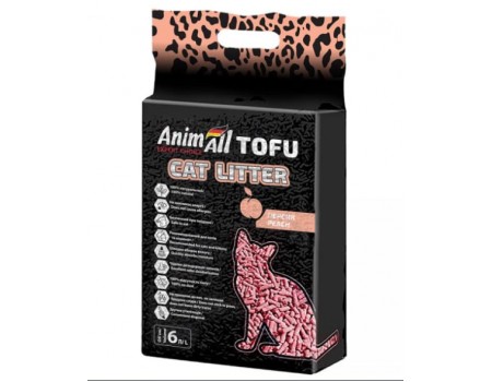 Наполнитель AnimAll ТОФФУ с ароматом персика  2,6кг/6 литров 
