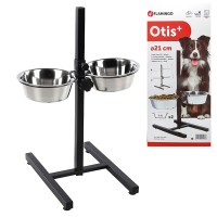 Flamingo  H-Frame With Dishes ФЛАМІНГО дві миски для собак на штативі, нержавіюча сталь, 2х1.75 л., h=60 см.