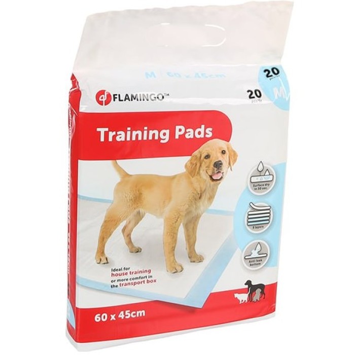 Flamingo Training Pads Puppy ФЛАМИНГО одноразовая пеленка для щенков 60×45 см, 20 шт