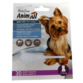 Капли спот-он AnimAll VetLine для собак 4 - 10 кг, 1 шт х 2 мл..