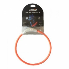 AnimAll ошейник для собак LED оранжевый (с подзарядкой USB), 35 см..