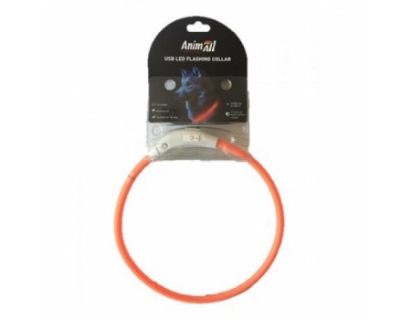 AnimAll ошейник для собак LED оранжевый (с подзарядкой USB), 35 см