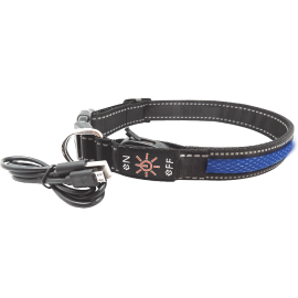 AnimAll ошейник для собак LED, синий (с подзарядкой USB), S, L2.5м/30-..