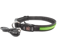 AnimAll ошейник для собак LED, зеленый (с подзарядкой USB), L, 2.5м/50..