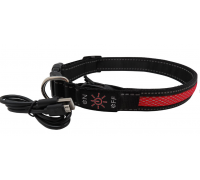 AnimAll ошейник для собак LED, красный (с подзарядкой USB), L, L2.5м/5..