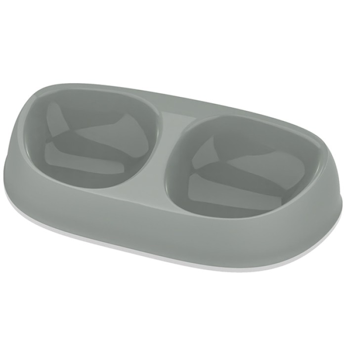 Подвійна миска для котів Moderna Double Sensibowl СЕНСІБОУЛ, 2х200мл, оливковий