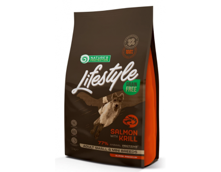 Сухий корм Nature's Protection Lifestyle Grain Free Small & Mini для собак дрібних порід, з лососем, 1.5 кг