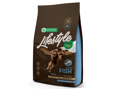 Сухой корм Nature's Protection Lifestyle Grain Free White Fish Adult для собак, с белой рыбой, 1.5 кг