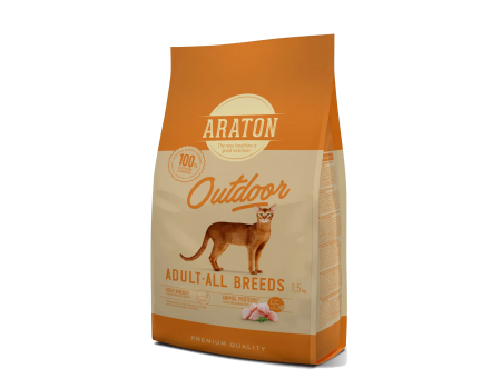 ARATON OUTDOOR Adult All Breeds Сухий корм для дорослих кішок з куркою та індичкою 15кг