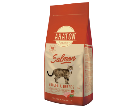 ARATON SALMON Adult All Breeds Сухий корм для дорослих кішок з лососем 15кг