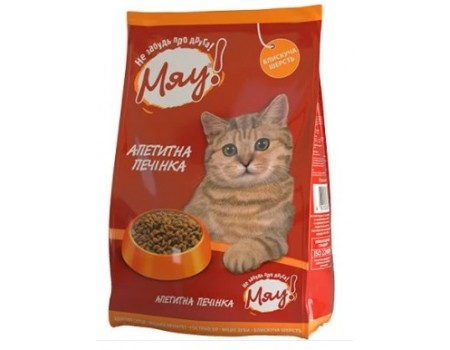 Сухий корм Мяу для котів із печінкою, 14 кг