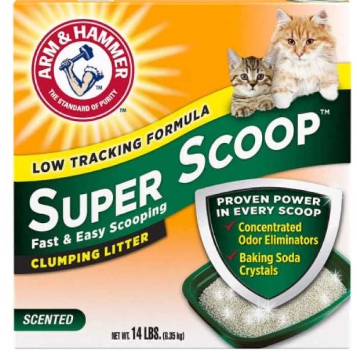 Arm and Hammer Super Scoop - наповнювач, що комкується, Арм і Хаммер Супер Скуп, ароматизований, 6.35 кг