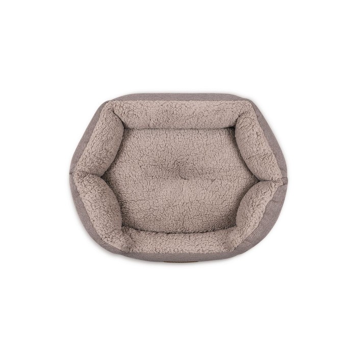 Лежак Pet Fashion BRIG для собак штучне хутро меблева тканина кавовий 58х48х20 см