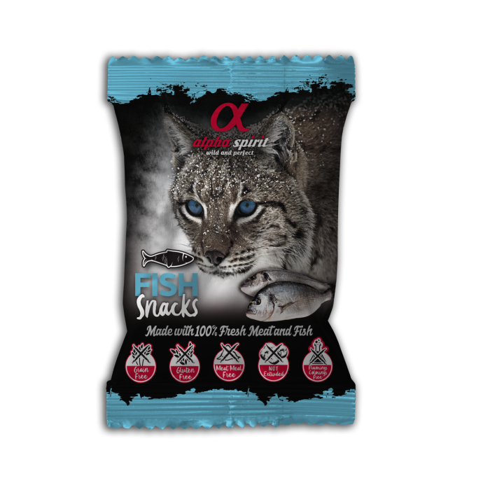 Напіввологі ласощі для котів Alpha Spirit CAT Snacks Fish, кубики з рибою, 50 г