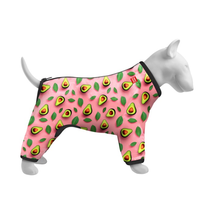 Вітровка для собак WAUDOG Clothes,  "Авокадо на рожевому", S30, В 57-59 см, С 44-46 см